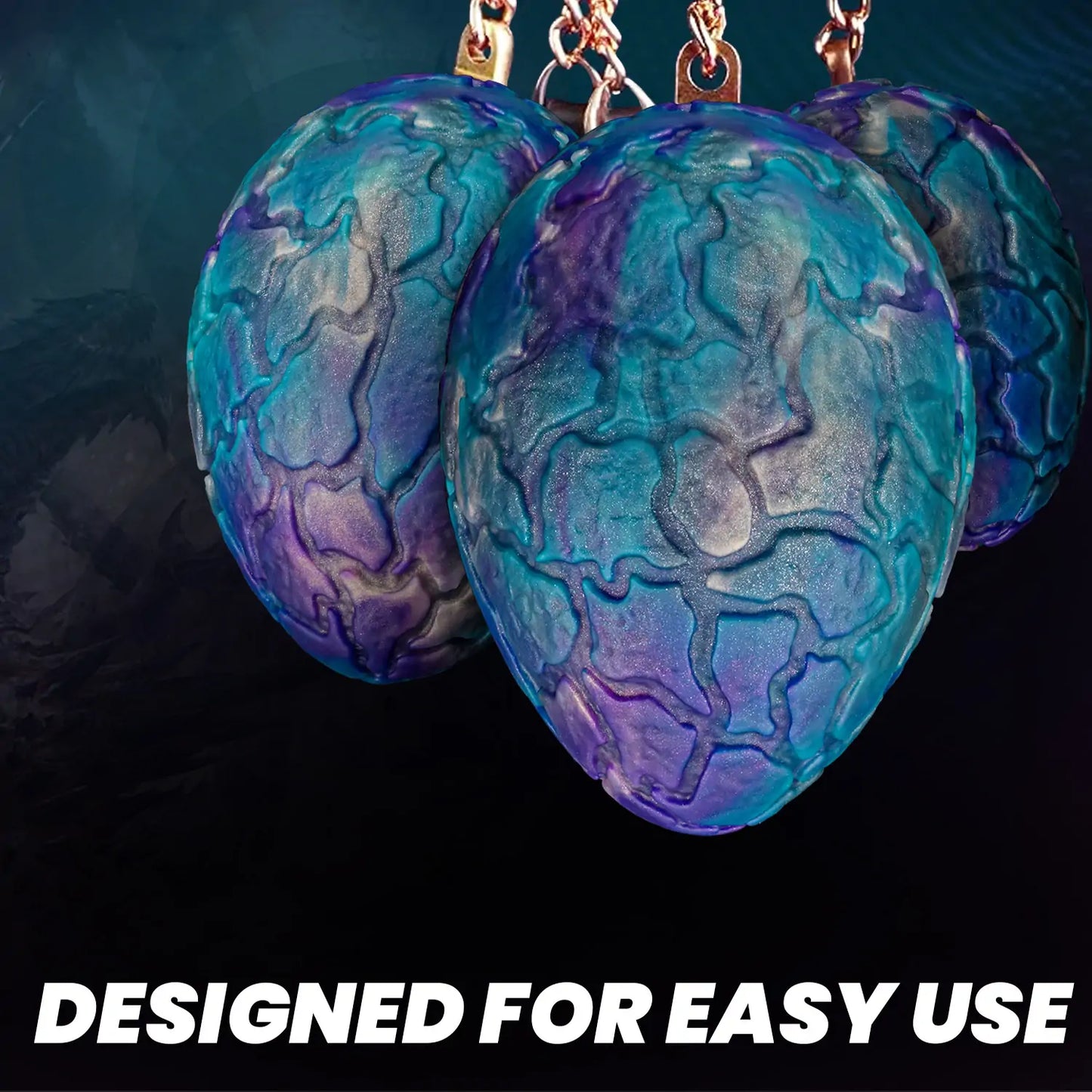 Fantasy Textured Anal Plug Egg with Chain