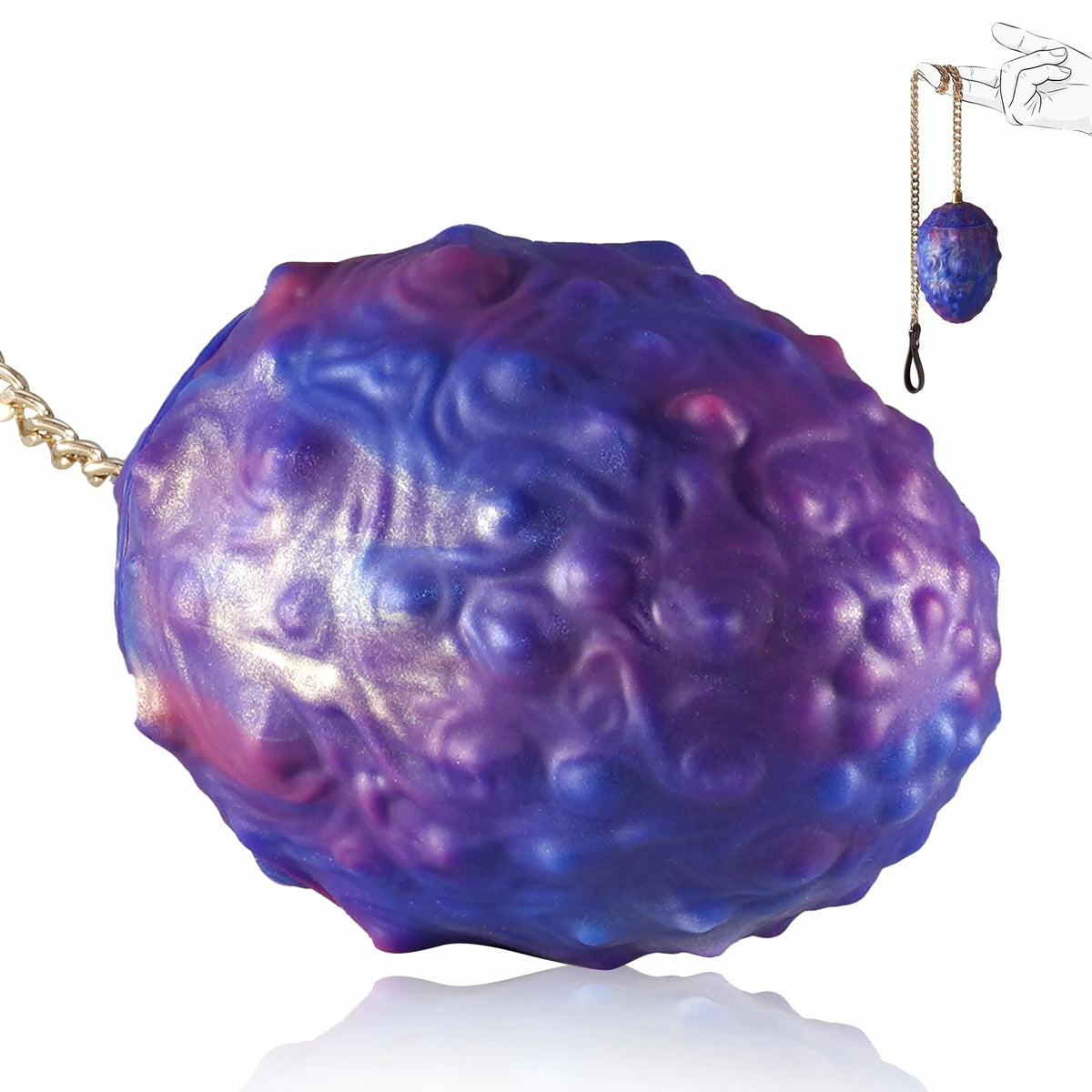 Fire Ginseng Egg – Fantasy Silicone Anal Plug with Chain