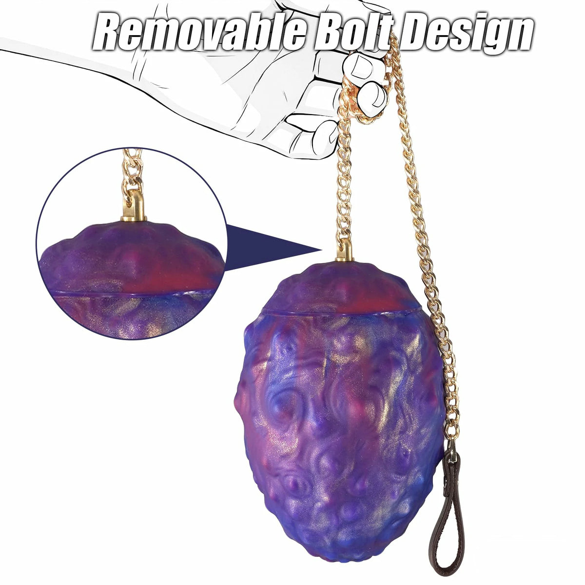 Fire Ginseng Egg – Fantasy Silicone Anal Plug with Chain