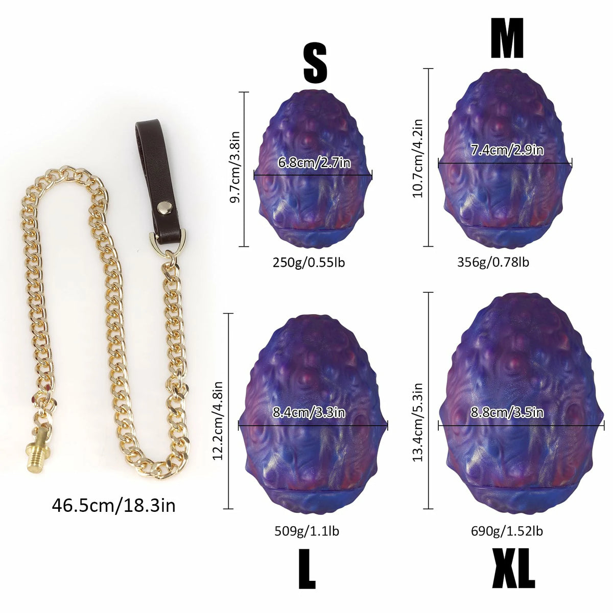 Fire Ginseng Egg – Fantasy Silicone Anal Plug with Chain