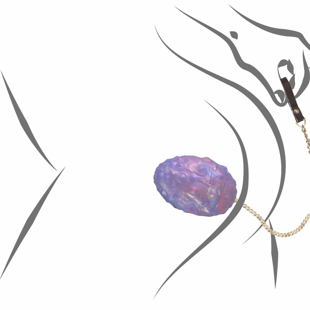 Fire Ginseng Egg – Fantasy Silicone Anal Plug with Chain