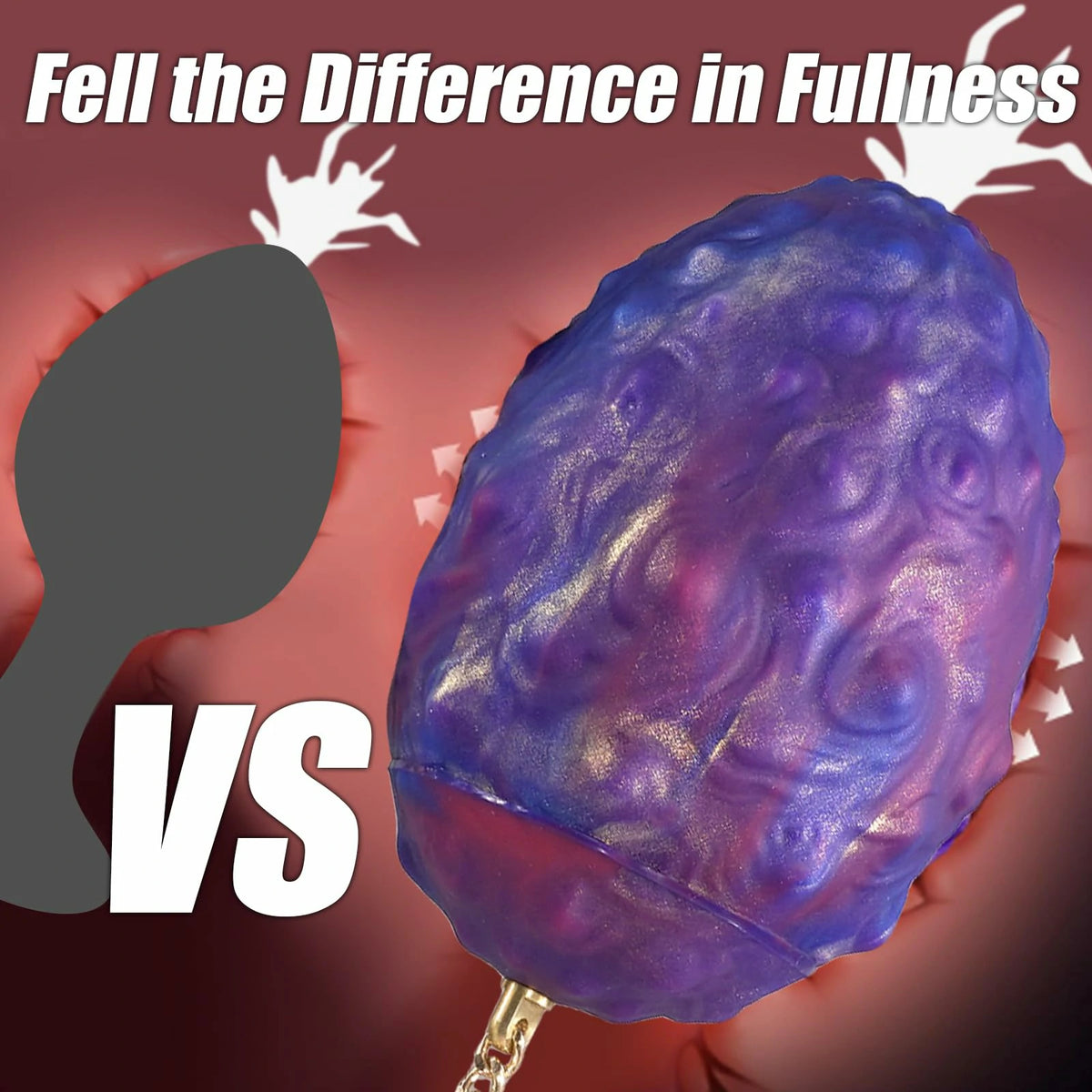 Fire Ginseng Egg – Fantasy Silicone Anal Plug with Chain