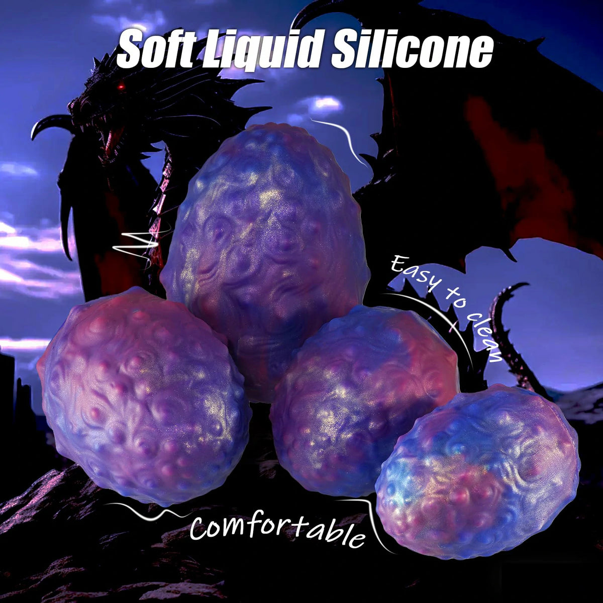 Fire Ginseng Egg – Fantasy Silicone Anal Plug with Chain
