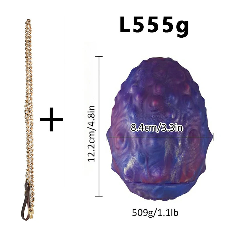Fire Ginseng Egg – Fantasy Silicone Anal Plug with Chain