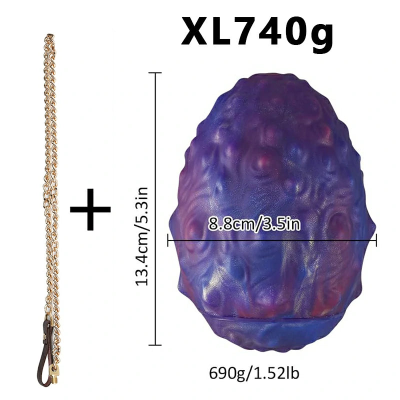 Fire Ginseng Egg – Fantasy Silicone Anal Plug with Chain
