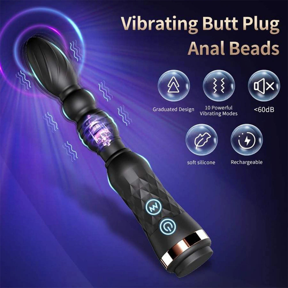 Flexible Beaded Prostate Massager Anal Vibrator