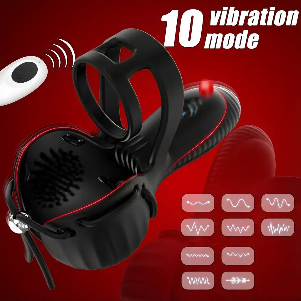 Full Enclosure Testicle Stimulator — Penis Vibrator