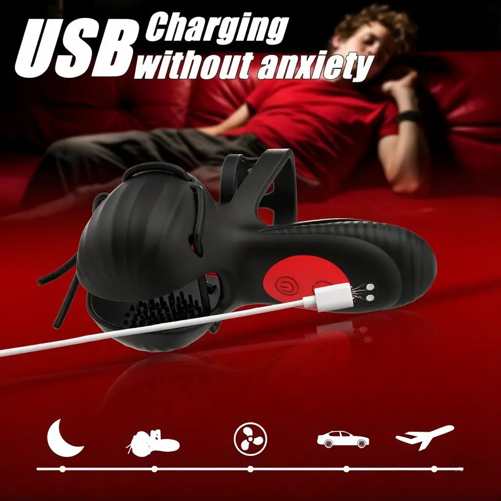 Full Enclosure Testicle Stimulator — Penis Vibrator