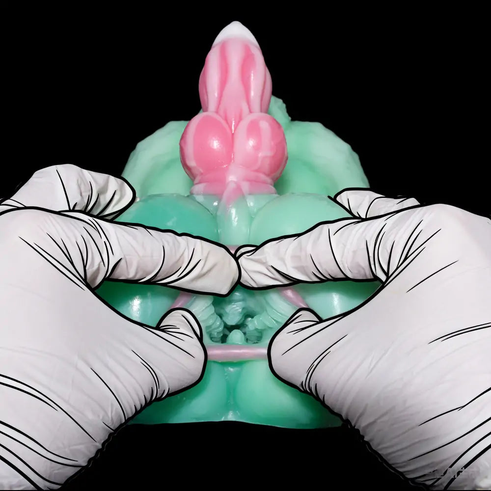 Futa Hentai Rabbit Stroker with Dog Dildo