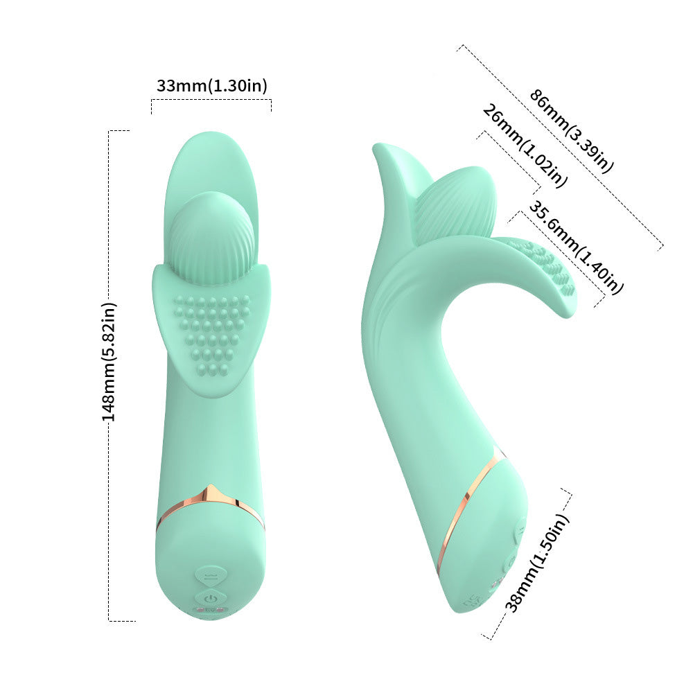 Double Ended G-spot & Clit Vibrator Vibrating Anal Toy