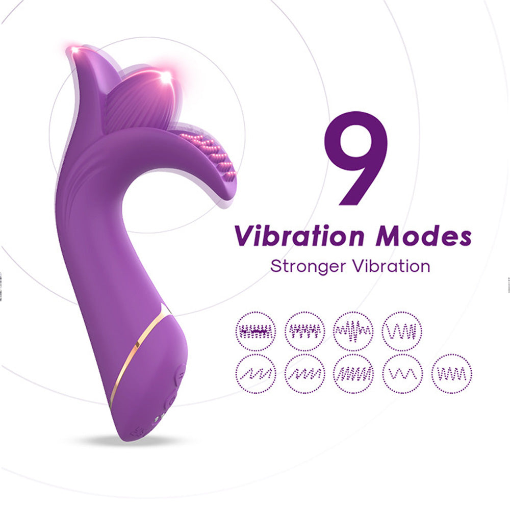 Double Ended G-spot & Clit Vibrator Vibrating Anal Toy