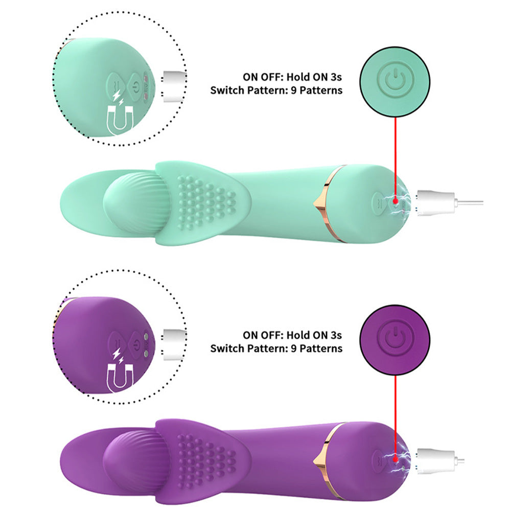 Double Ended G-spot & Clit Vibrator Vibrating Anal Toy