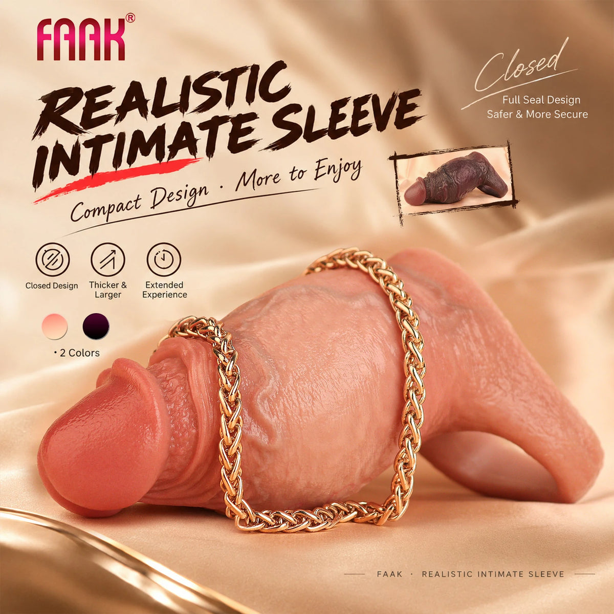 Girthy Realistic Penis Sleeve – Thick Silicone Cock Extender