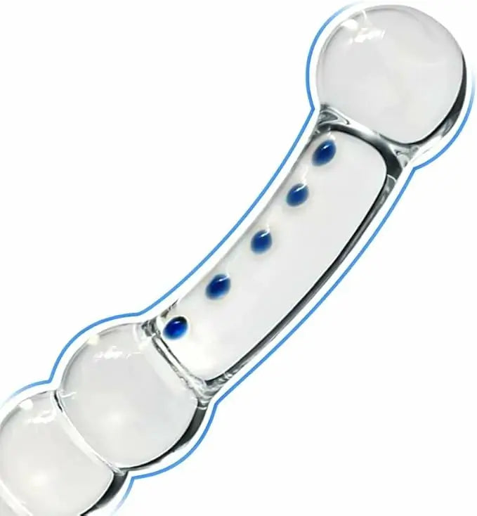 Glas Curved Glass Beaded Dildo