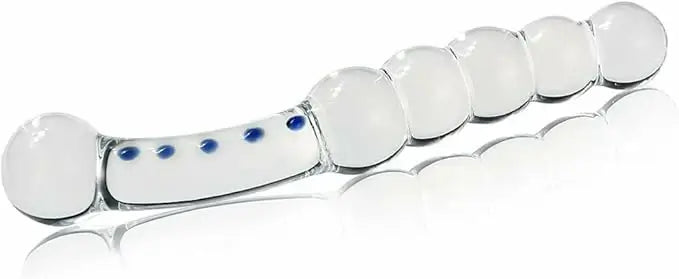 Glas Curved Glass Beaded Dildo