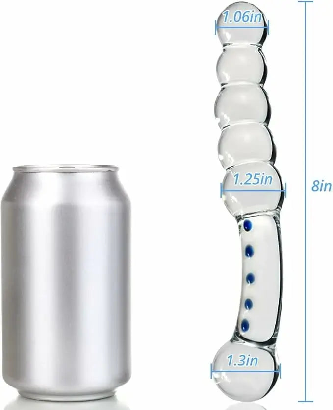 Glas Curved Glass Beaded Dildo