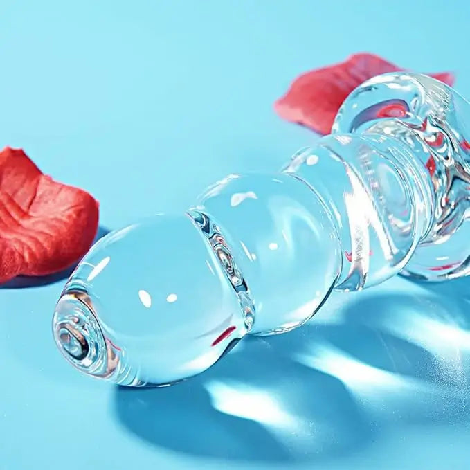 Glass G - Spot Dildo With Anal Beads