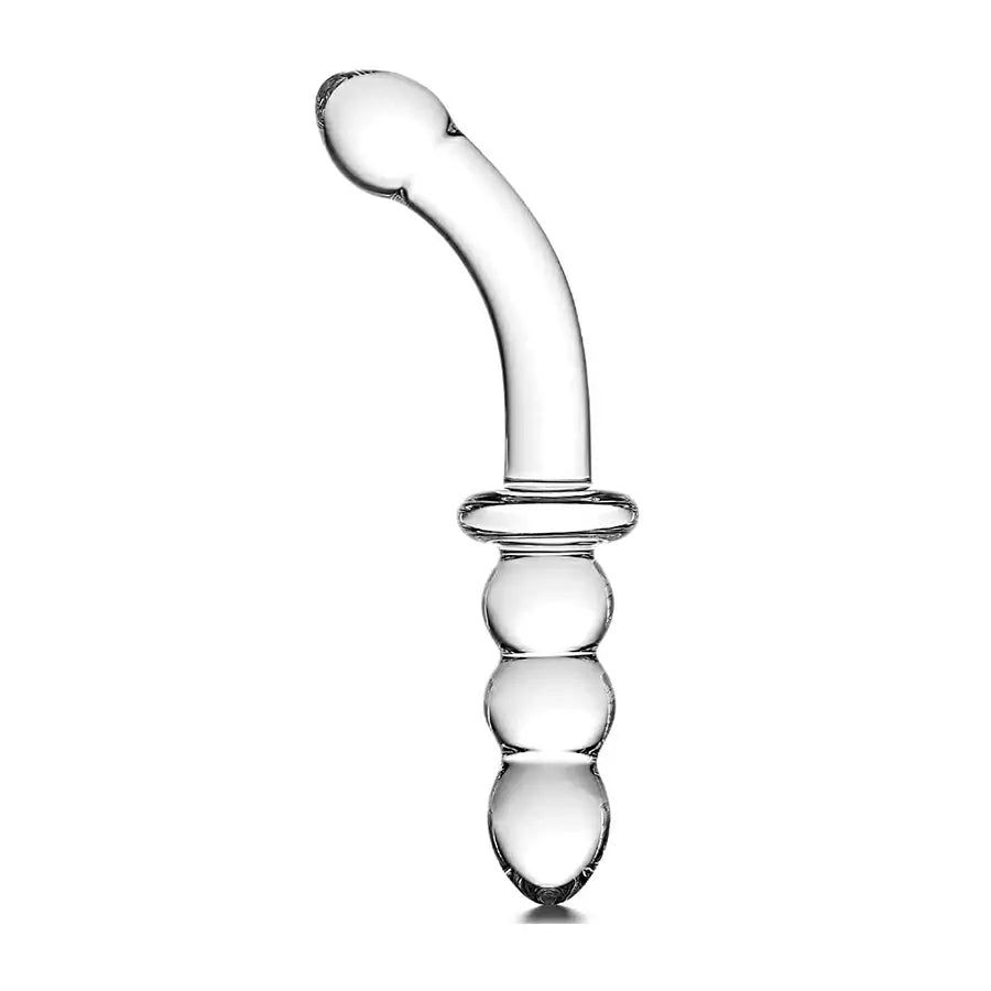 Glass G - Spot Dildo With Anal Beads