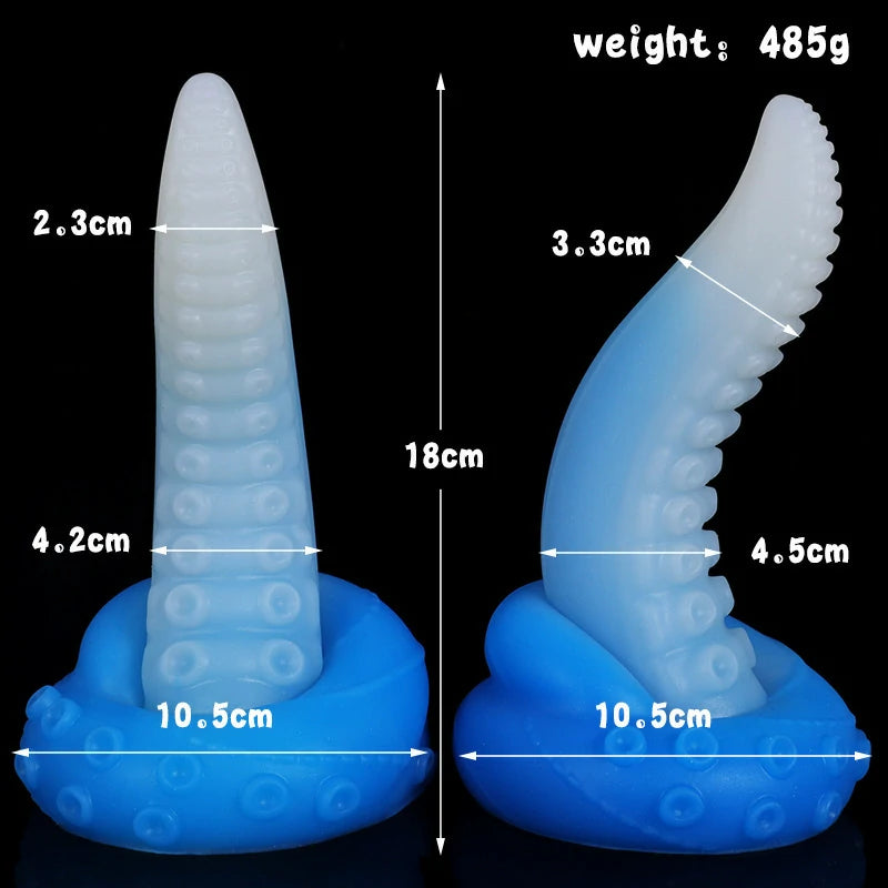 Glow In The Dark Tentacle Dildo 7 Inches