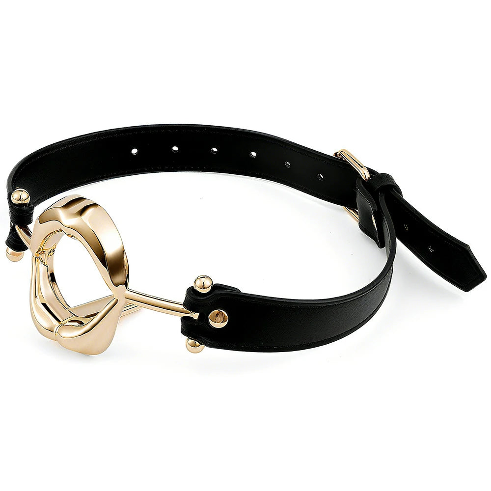 Golden Rose – Leather Tongue-Press Mouth Gag