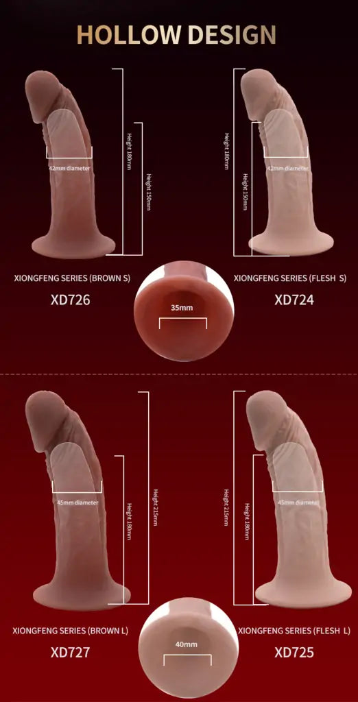 Gusdun Realistic Hollow Strap-On Dildo