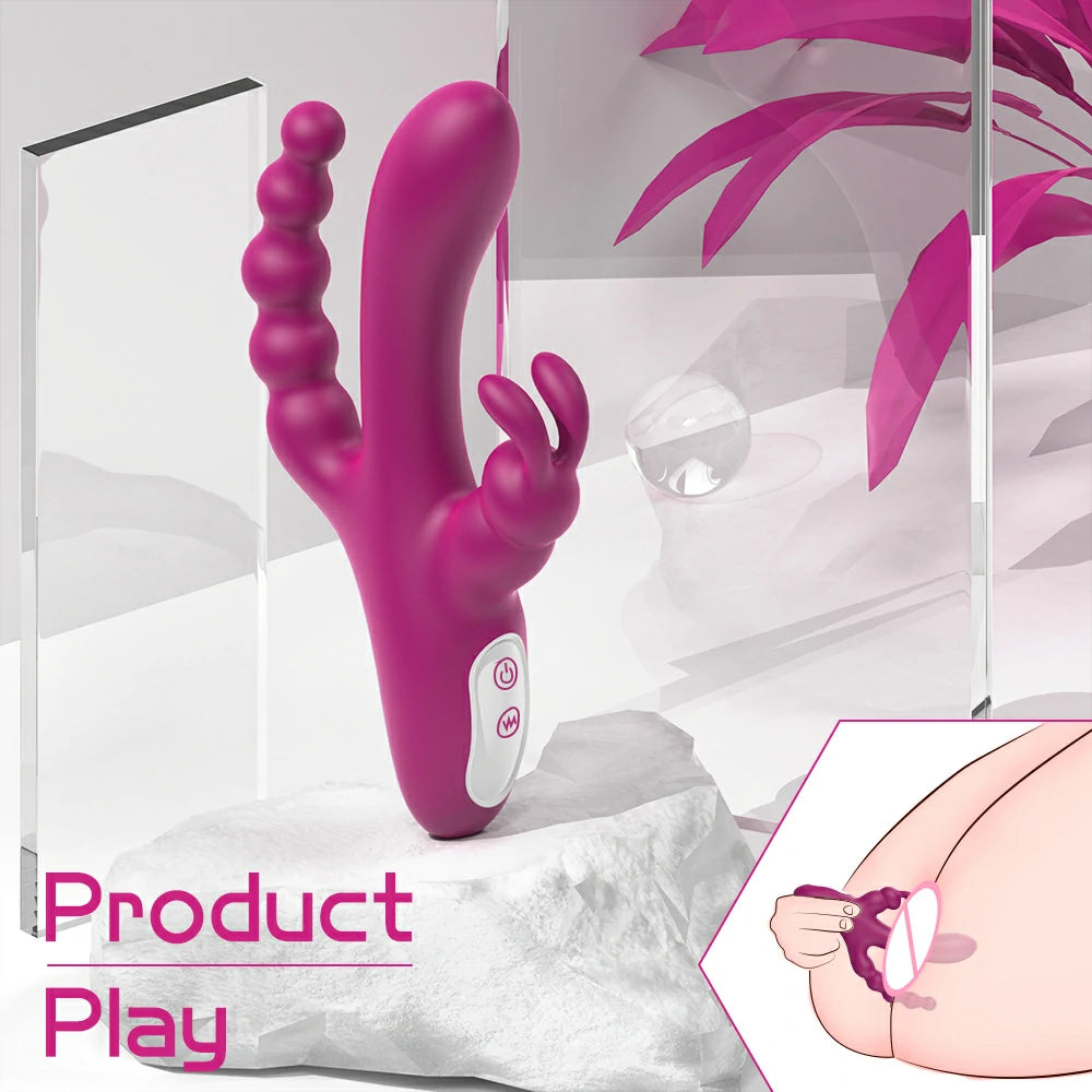 3-in-1 Clitoral, G-Spot, and Anal Rabbit Vibrator