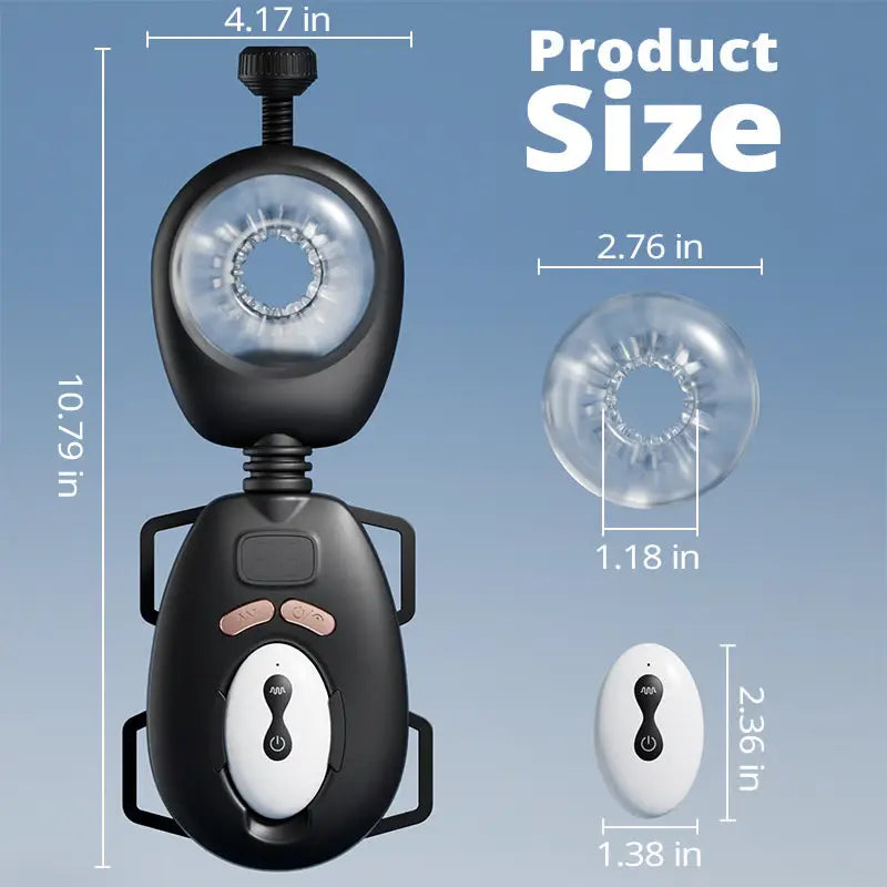 XT11 Hands Free Masturbator 9 Stroking 9 Vibrating Remote Control