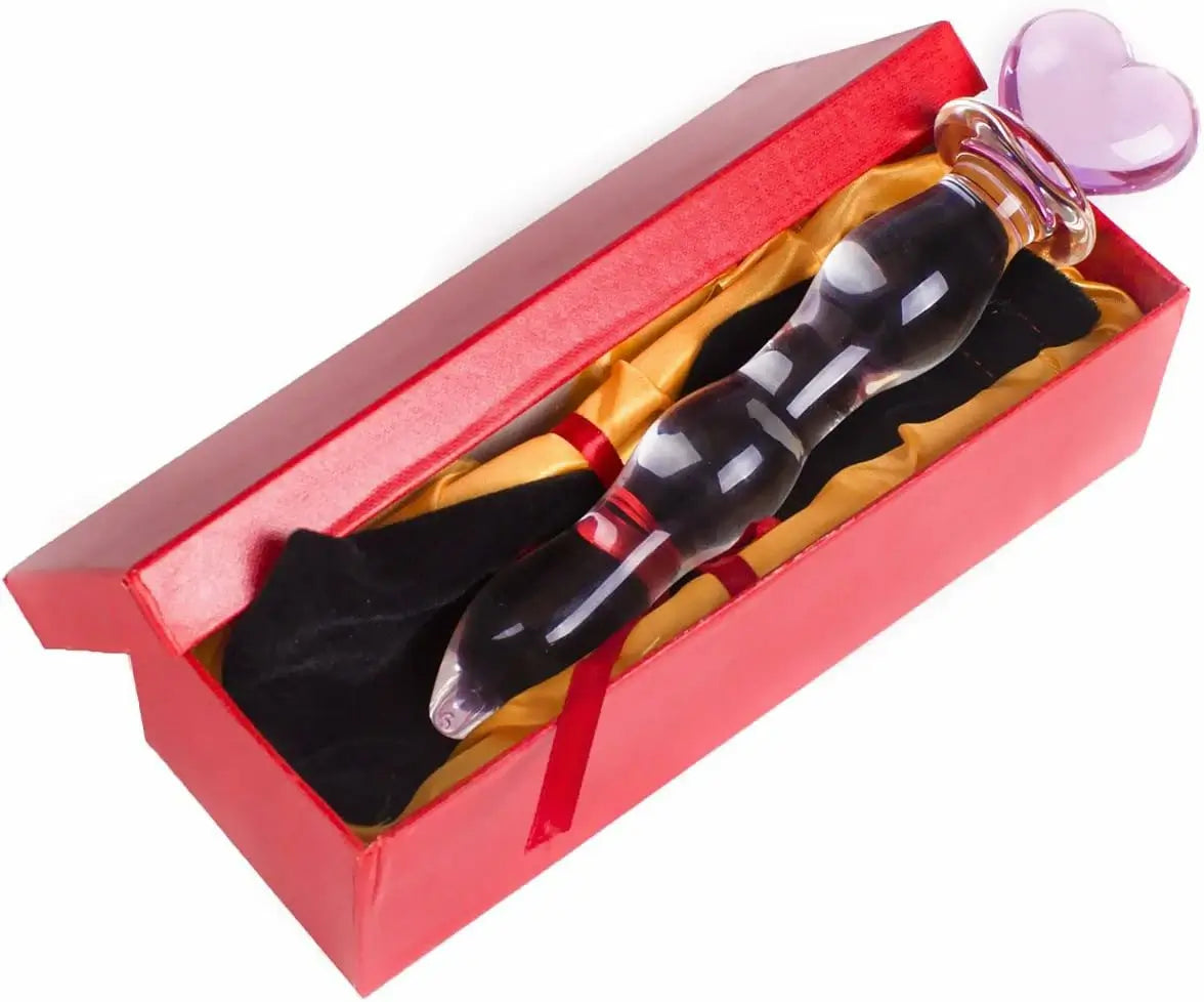 Heart Glass Dildo 8 Inch Crystal Wand