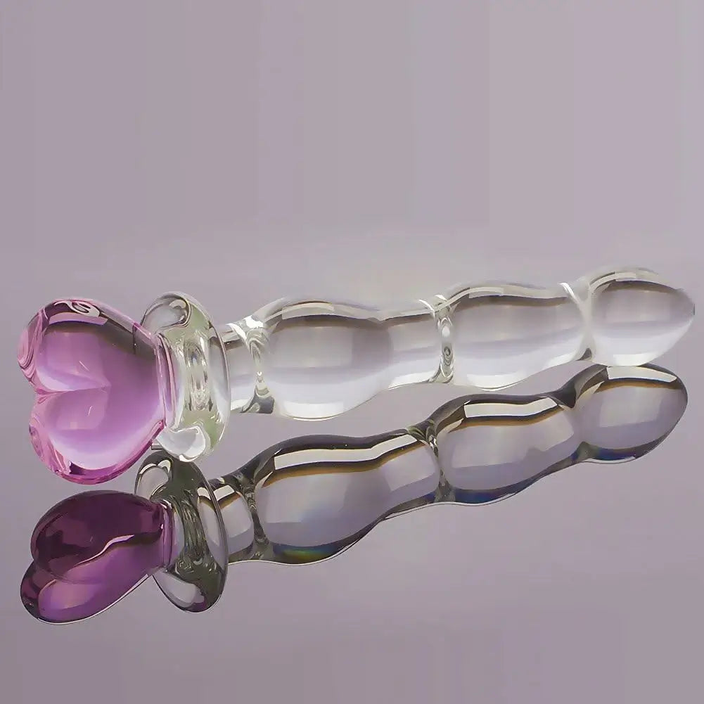 Heart Glass Dildo 8 Inch Crystal Wand