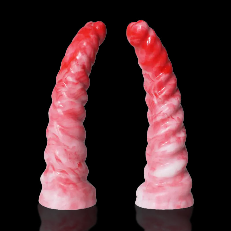 Heart Tipped Spiral Silicone Dildo 3 Size