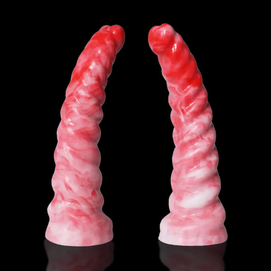 Heart Tipped Spiral Silicone Dildo 3 Size