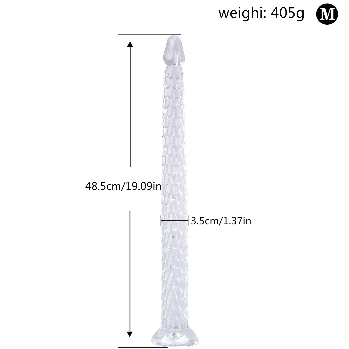 Hosed Realistic Anal Snake – 19 Inch Dildo