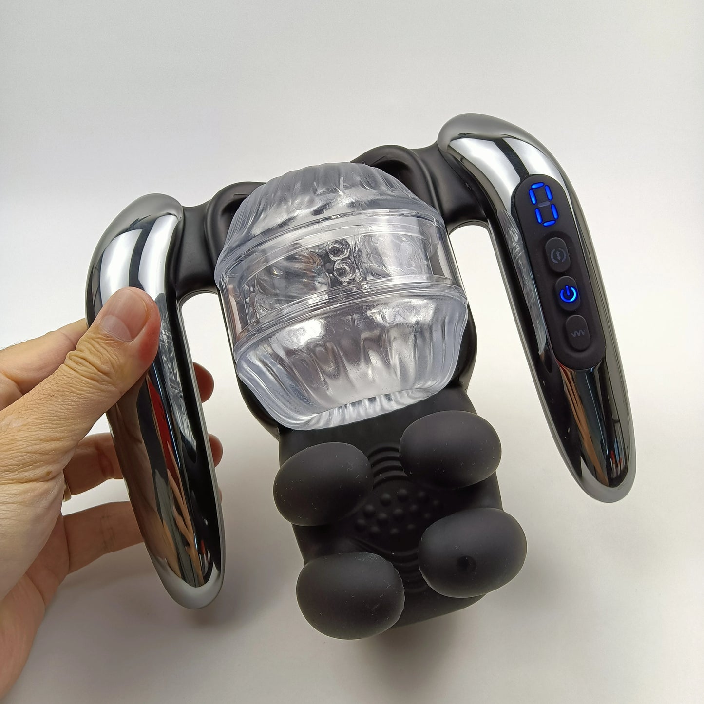 Automatic Telescoping Male Masturbator with Testicle Massager