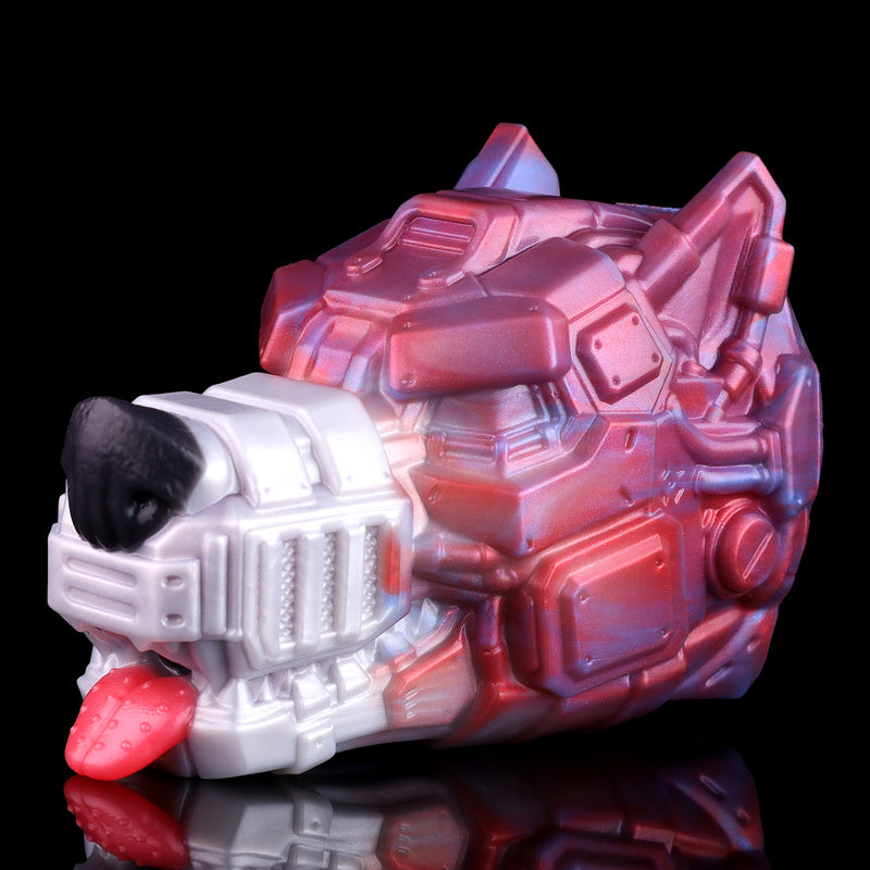 Cyber-Beast Mech Wolf Fantasy Stroker – Liquid Silicone Sex Dolls Masturbation Device with Textured Canal & Tongue Action