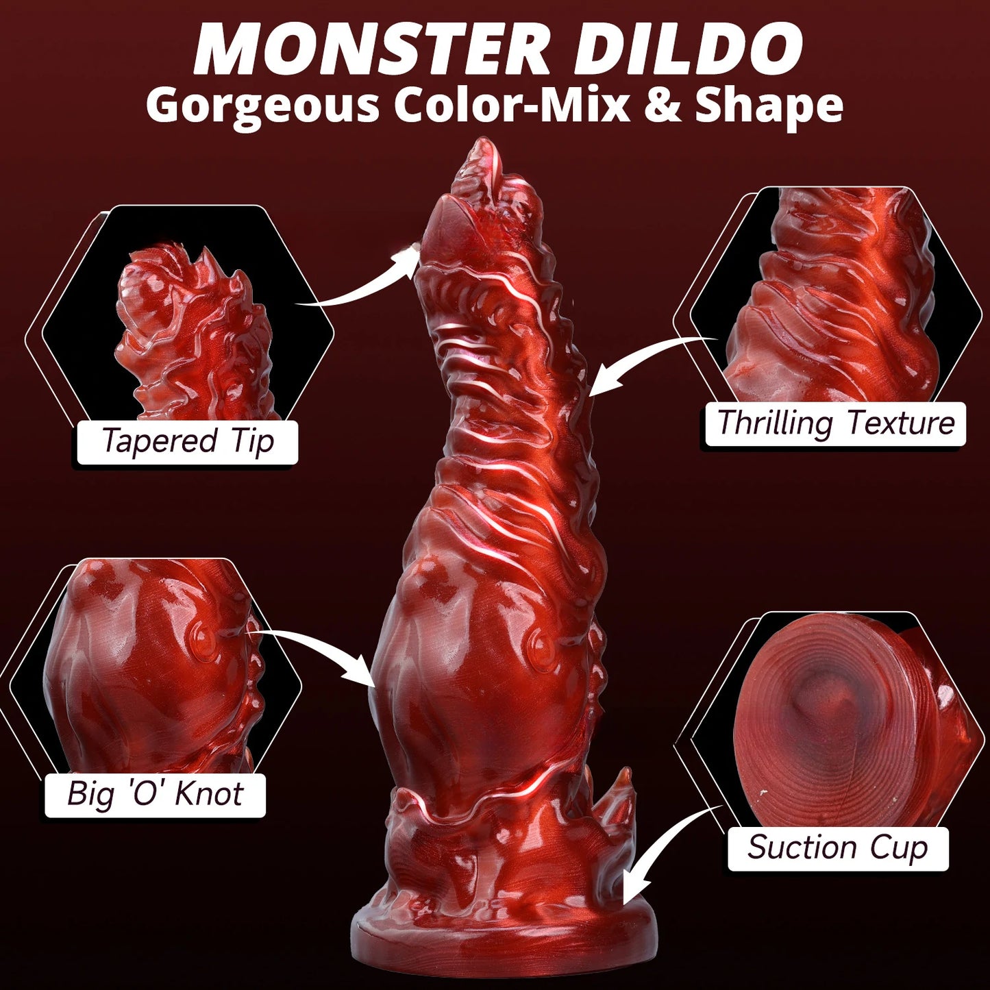 Infernal Beast Knot Fantasy Dildo 7.8 Inches