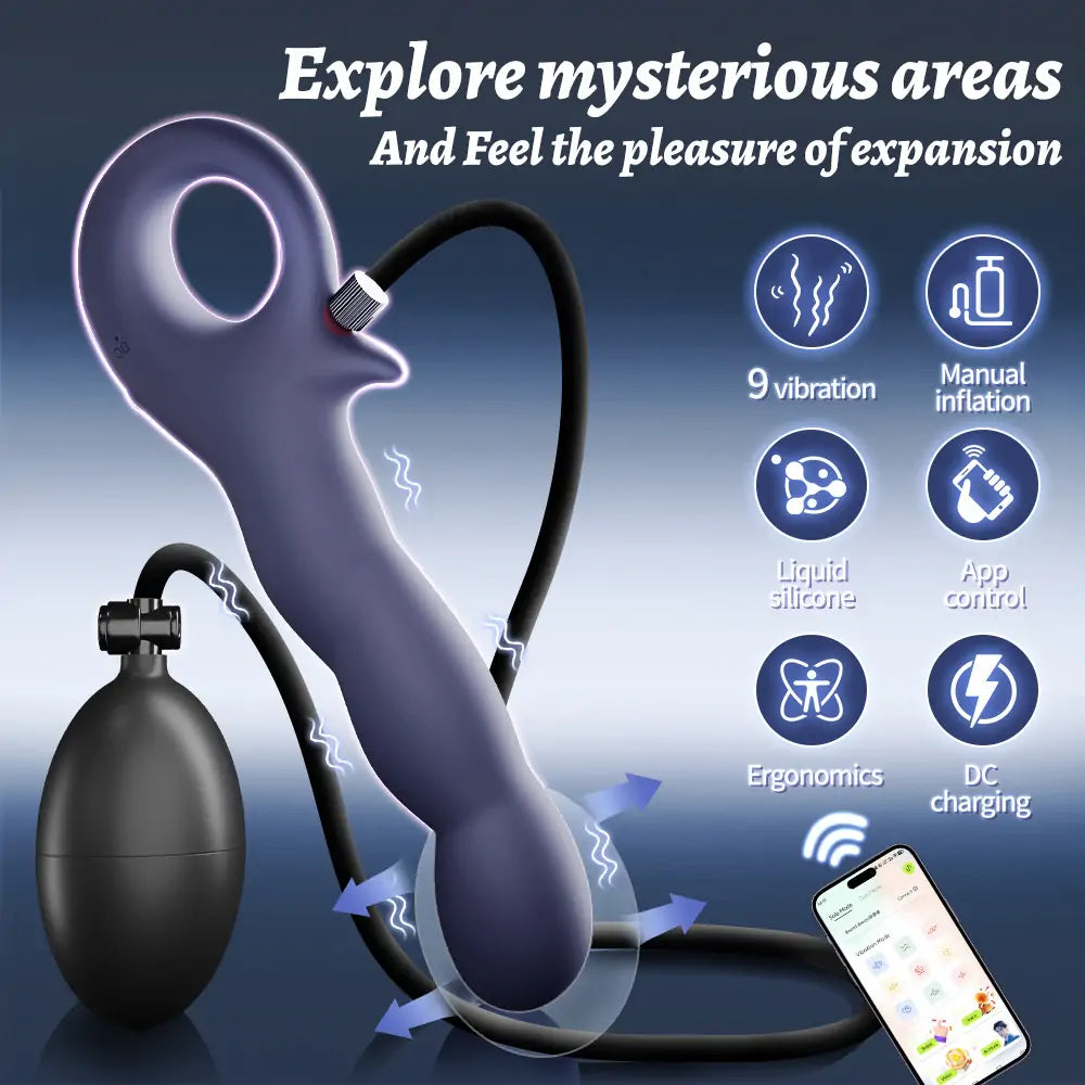 Inflatable Vibration Prostate Massager with App