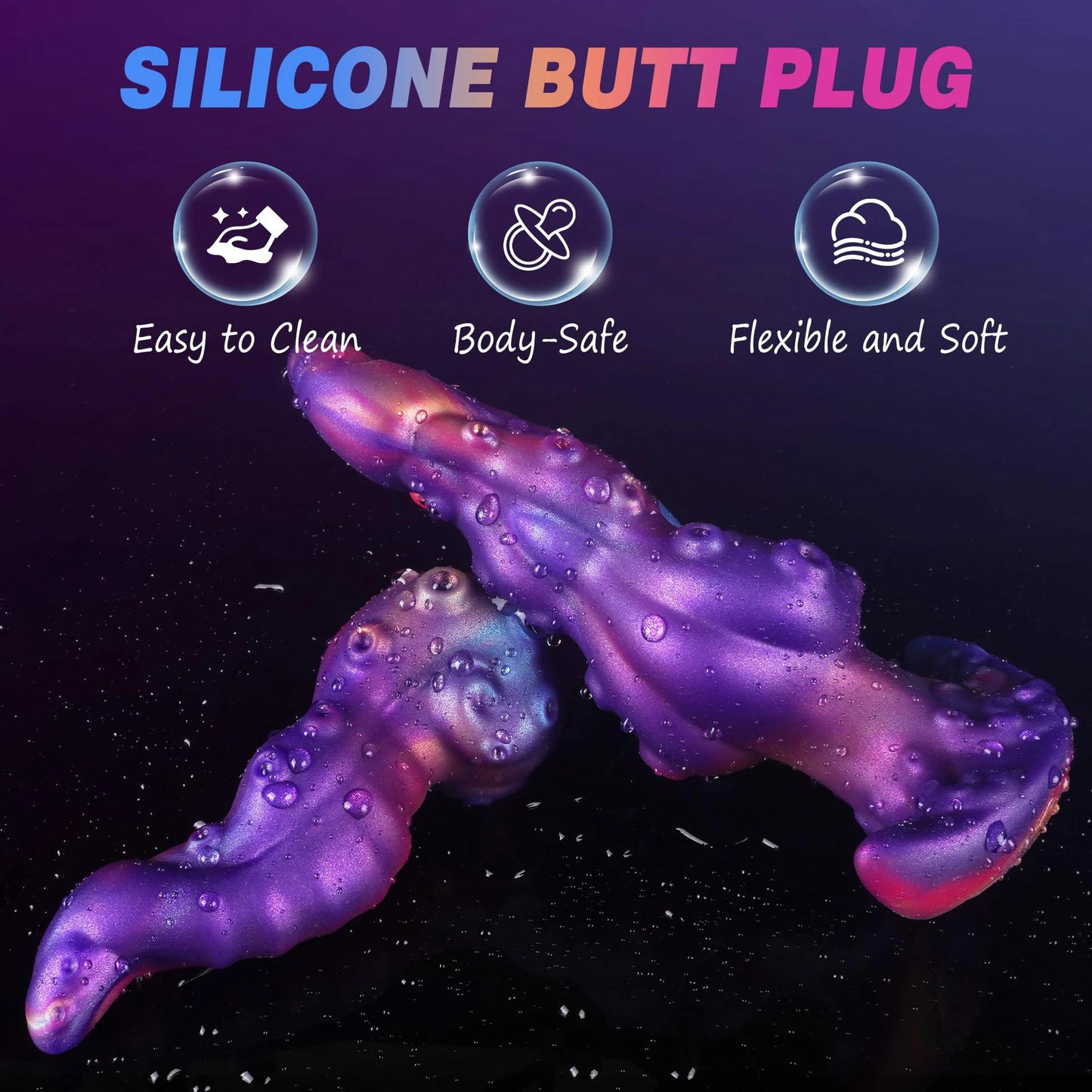 Iridescent Alien Tentacle Curved Butt Plug