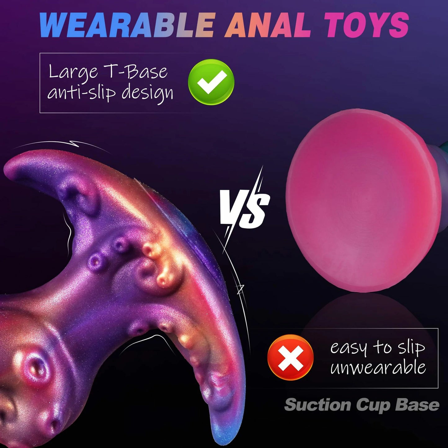 Iridescent Alien Tentacle Curved Butt Plug