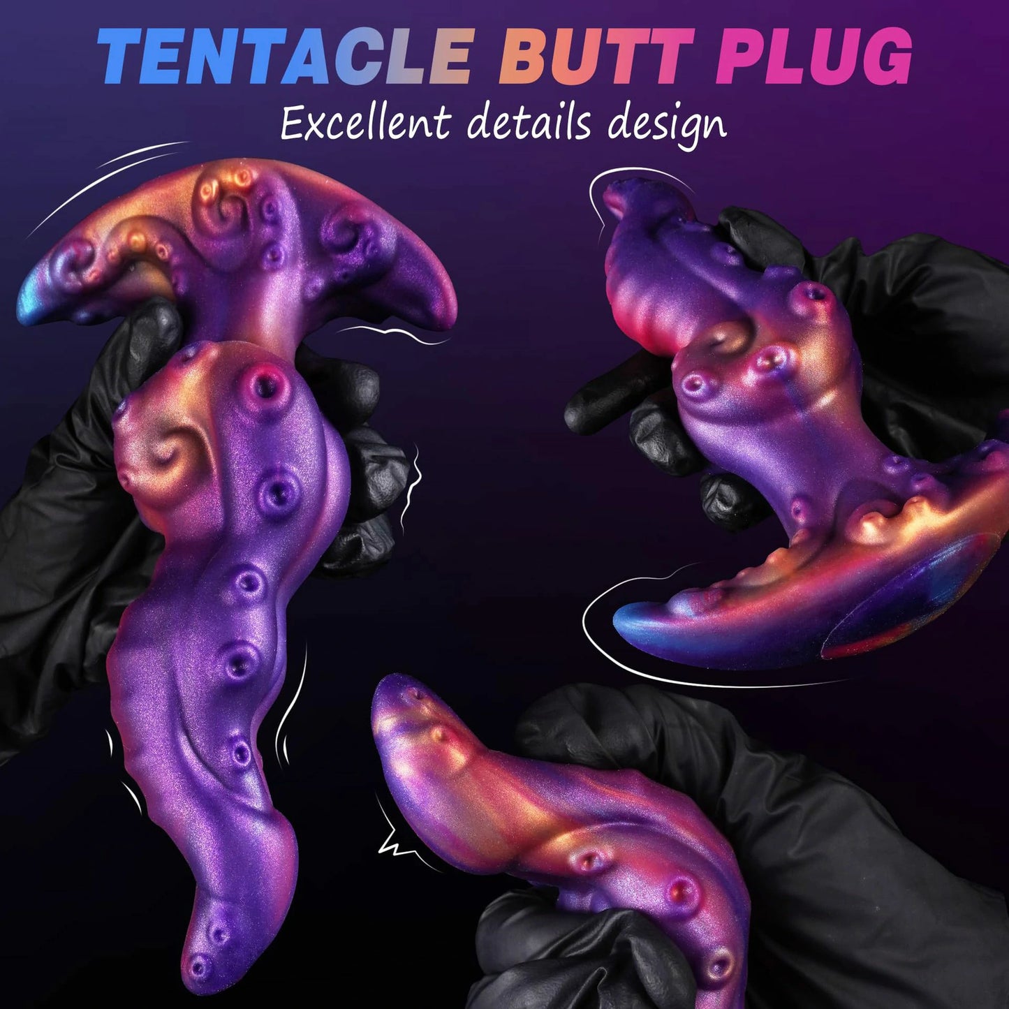Iridescent Alien Tentacle Curved Butt Plug