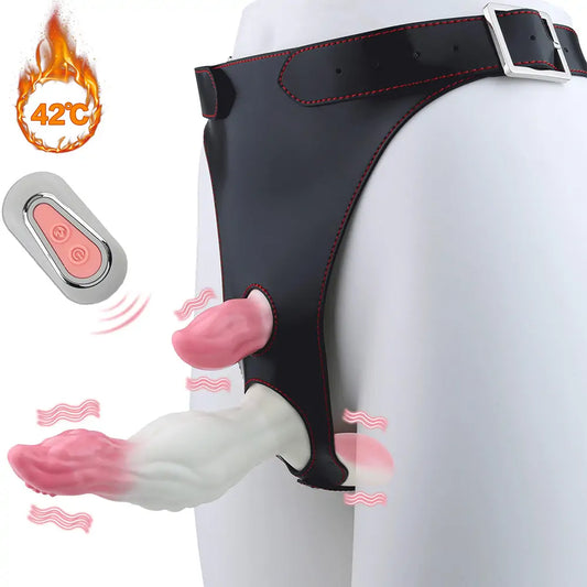 Iridescent Three-Head Vibe Strap-On Dildo