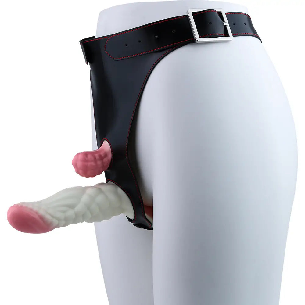 Iridescent Three-Head Vibe Strap-On Dildo