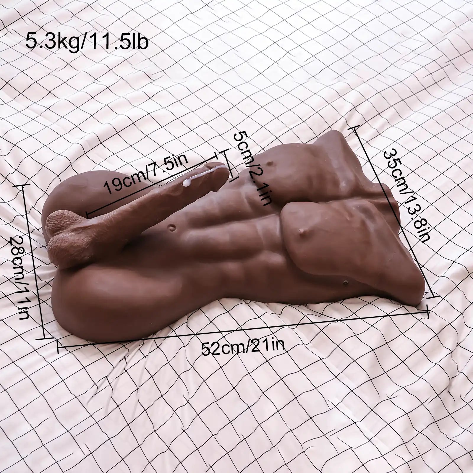 Jeff – Black Torso For Women 11.5LB With 7.5” Dildo