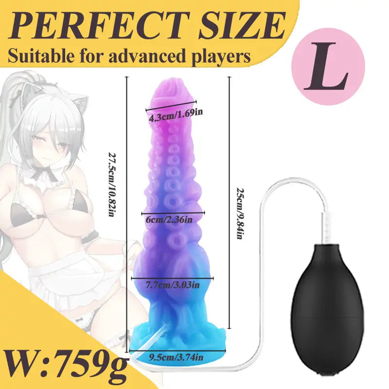 Kraken Dildo Inflatable Tentacle 10 Inches