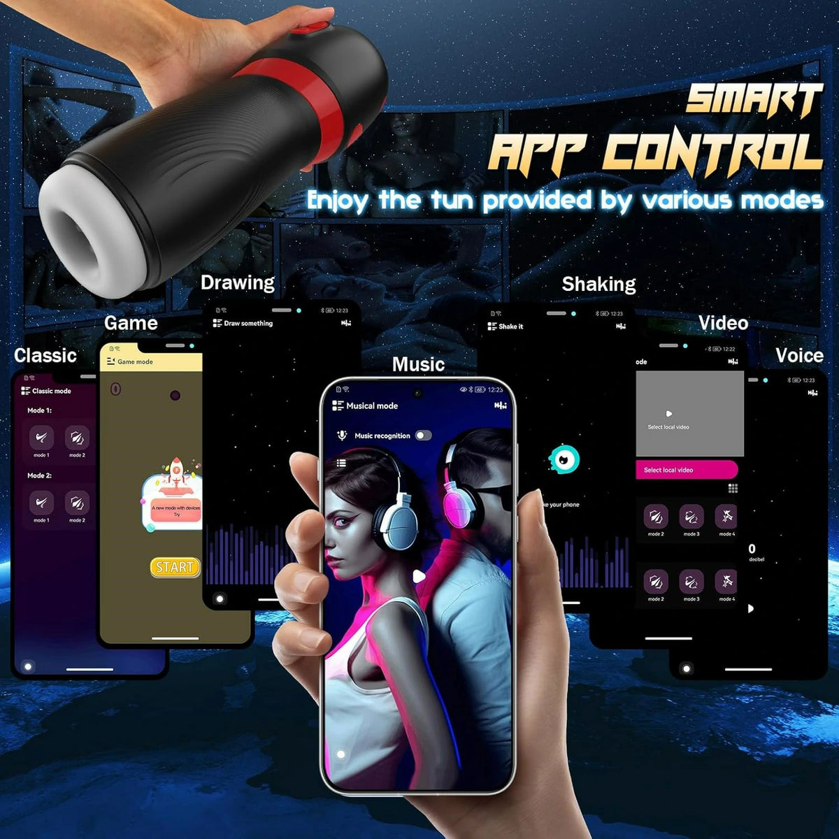 Kuzai – App-Controlled Suction & Vibrating Electric Masturbator
