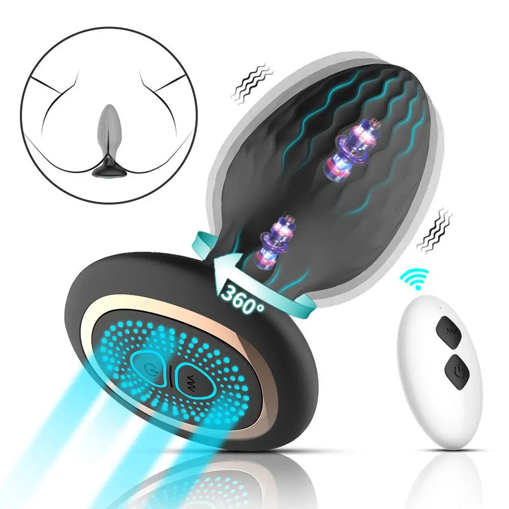 LED Rotating Vibration Anal Plug with Remote