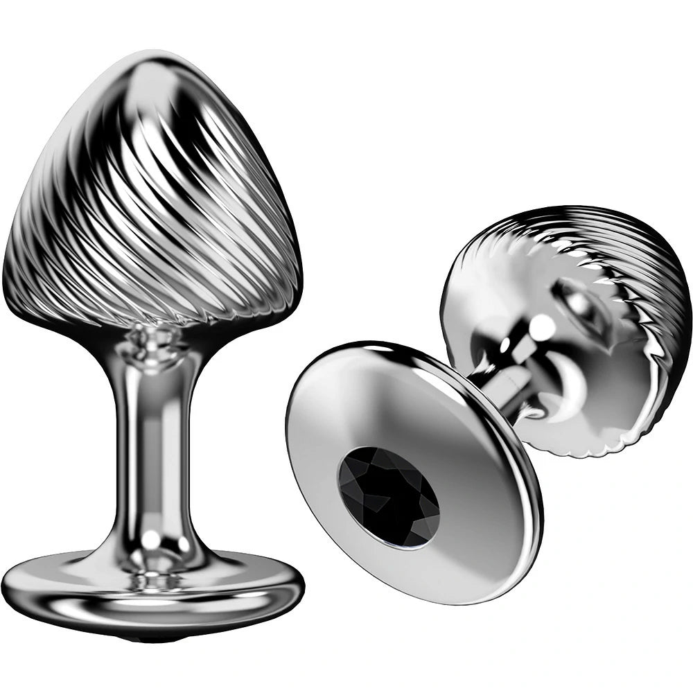 Crown Jewels Ribbed Gemstone Metal Butt Plug Collection