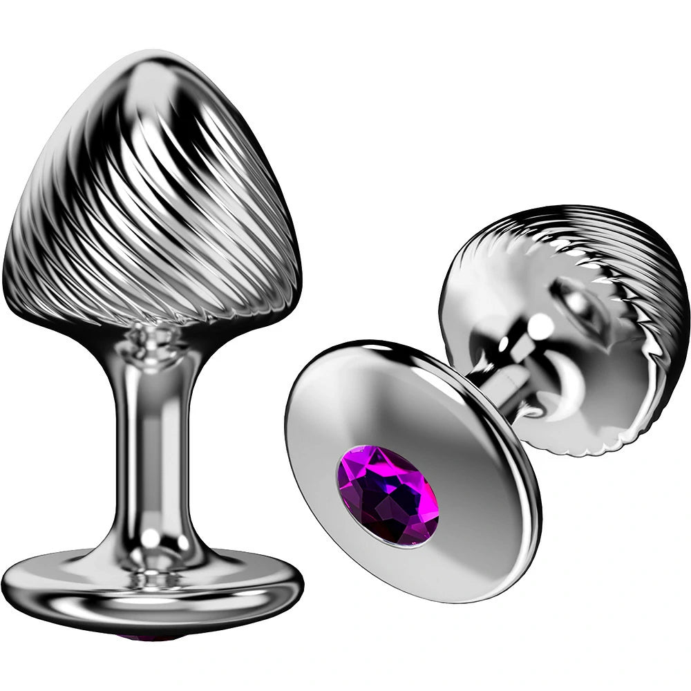 Crown Jewels Ribbed Gemstone Metal Butt Plug Collection