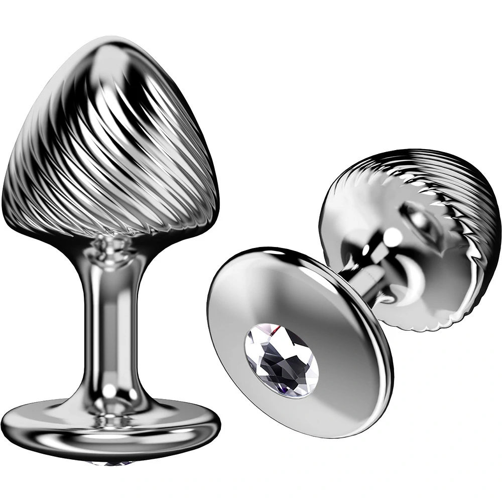 Crown Jewels Ribbed Gemstone Metal Butt Plug Collection