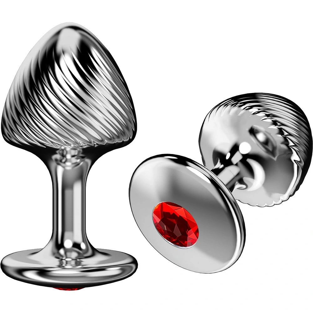 Crown Jewels Ribbed Gemstone Metal Butt Plug Collection