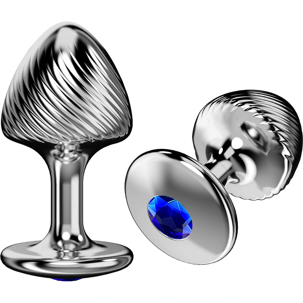 Crown Jewels Ribbed Gemstone Metal Butt Plug Collection